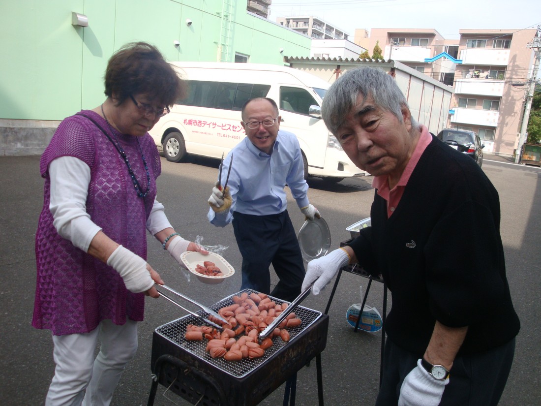 炭火焼の様子